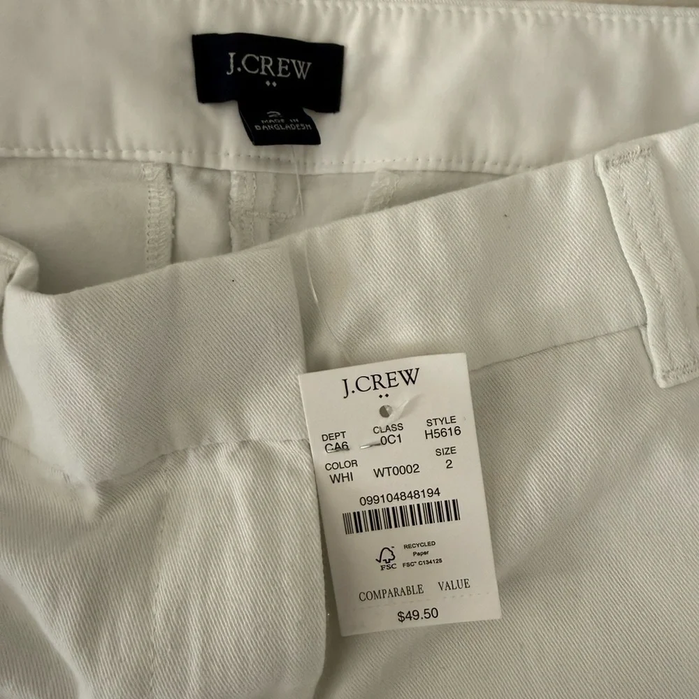 J. Crew Women's White Cotton Chino Bermuda Shorts